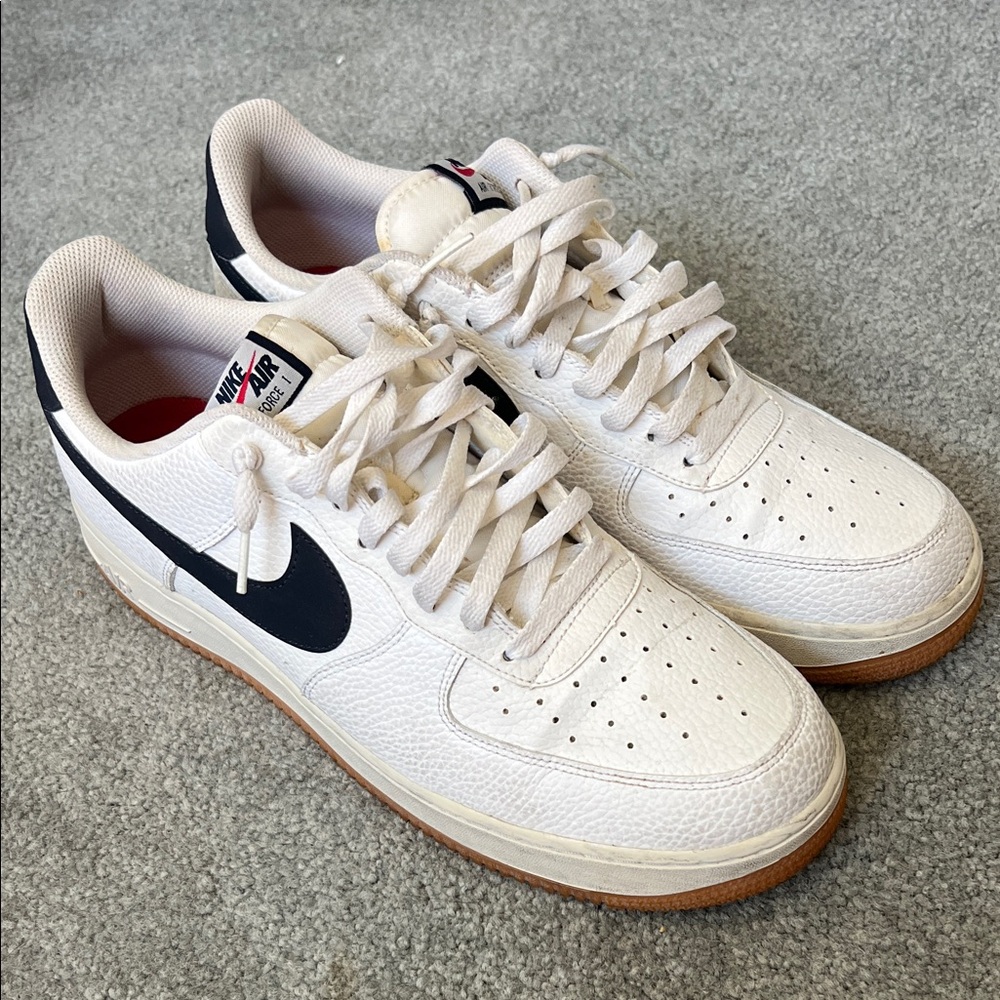 White w/Navy Air Force ones